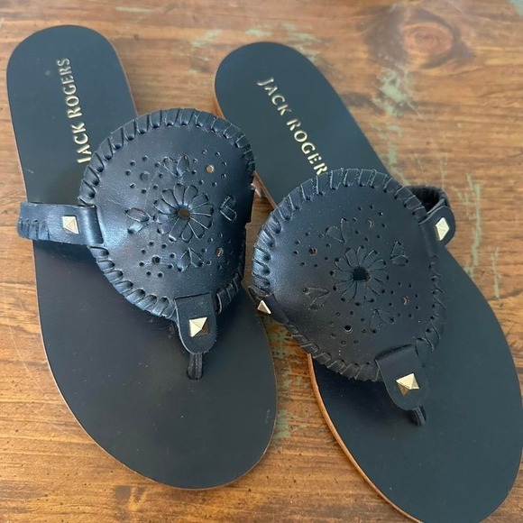 Jack Rogers Navy Blue Sandals - Picture 1 of 4